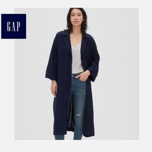 Gap linen navy trench